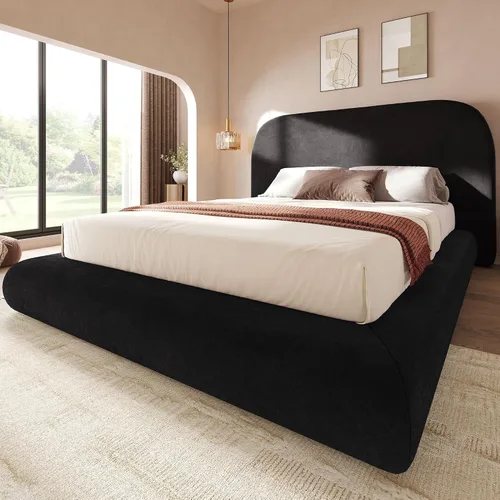 Vista 11 de [Usado] YITAHOME Base de cama tamaño King, cama de nube suave con estribo, esquinas Beige