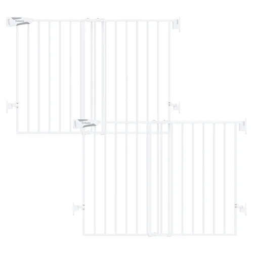 Vista 27 de Babelio Puerta de seguridad para bebés para escaleras, cocina y puertas, sin barra inferior, fácil instalación, operación con una sola mano, cierre