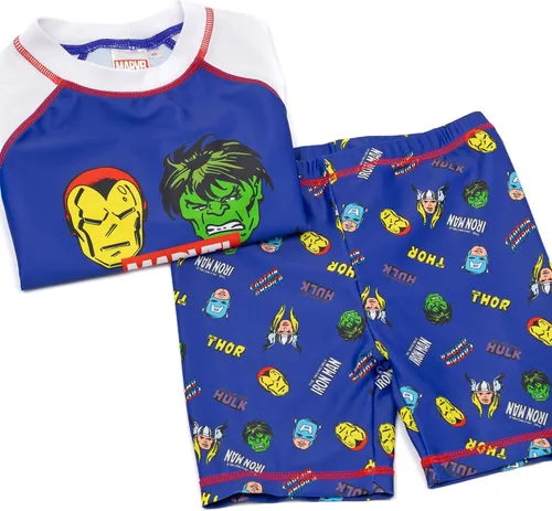 Vista 3 de Marvel Traje de baño para niños y niños, conjunto de traje de baño de dos piezas