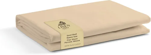 Vista 21 de Sábanas de 100% algodón percal, tamaño individual, 1 sábana encimera, ropa de cama fresca, resistente y transpirable, celeste
