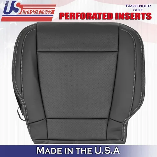 Vista 3 de U.S.AutoSeatCover 2017 para Ford F150 Lariat Driver & Passenger Bottom Perf Fundas de asiento de cuero BLK
