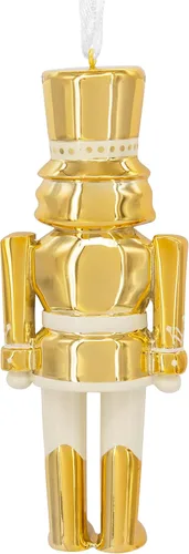 Vista 2 de Hallmark Signature - Adorno de Navidad de cascanueces dorado, resina