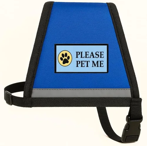 Vista 5 de Please PET ME - Parche cosido para perro de servicio o chaleco de terapia para perros – Parche de identificación bordado de alta visibilidad – 4 x 2