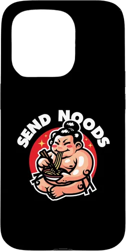Vista 14 de iPhone 16 Funny Send Noods Sumotori Eating Noodle Japan Sumo Case