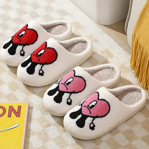 Vista 6 de Bad Cute Bunny Slippers for Women Home Slippers Cartoon Embroidery Holiday Gift