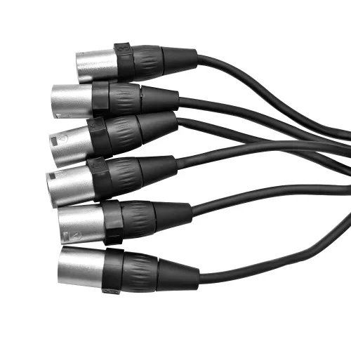 Vista 4 de Seismic Audio SACB-6x25 - Cable de envío de sub canal XLR de perfil bajo de 6 canales, con cable de serpiente, 7.62 metros