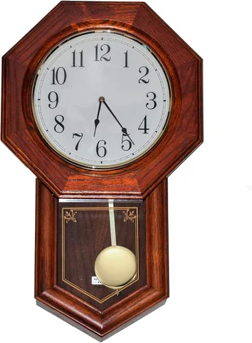 Vista 6 de Hicarer Mecanismo de movimiento de reloj de péndulo de cuarzo, piezas de repuesto con 2 pares de manos y péndulo para reparación de reloj