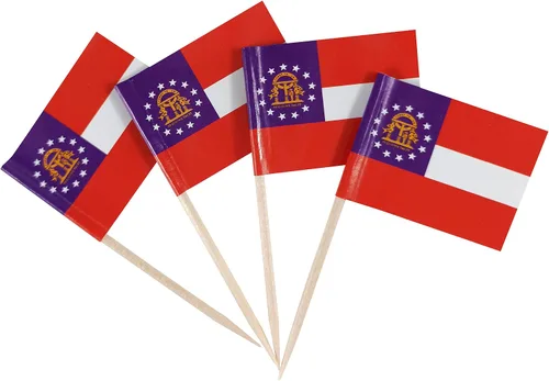 Vista 41 de QQSD Bandera de palillo de dientes de Alabama para decoración de cupcakes, 100