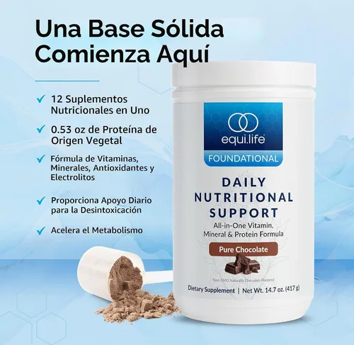 Vista 2 de Equilife - Multivitamínico diario de apoyo nutricional, chocolate, 14 porciones
