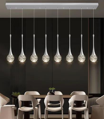 Vista 31 de Lámparas colgantes modernas para isla de cocina, LED, regulable, cristal glamuroso, iluminación colgante de techo para comedor, pasillo, dormitorio