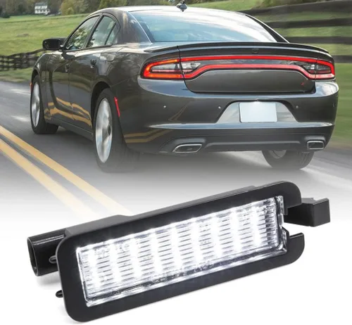 Vista 5 de Cargador LED de placa de matrícula para 2015-2023 D0dge Charger y Challenger Chrysler 300 Pacifica Compass Xenón Blanco LED Luces de matrícula OEM #