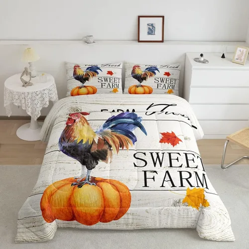 Vista 39 de Juego de ropa de cama Happy Camping de Homewish, tamaño individual, con diseño de osos cazadores y pinos, para niños, hombres, adultos, decoración