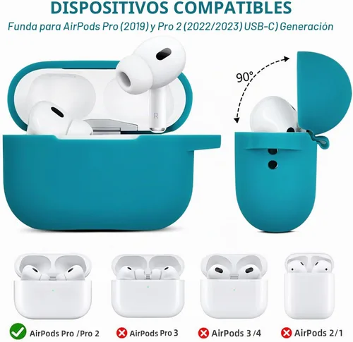 Vista 3 de KOUJAON Funda compatible con AirPods Pro de 2ª generación con kit de limpieza, funda protectora de silicona para auriculares Apple AirPod Pro