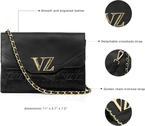 Vista 4 de VELEZ Bolsos cruzados pequeños para mujer + cartera delgada negra para mujer