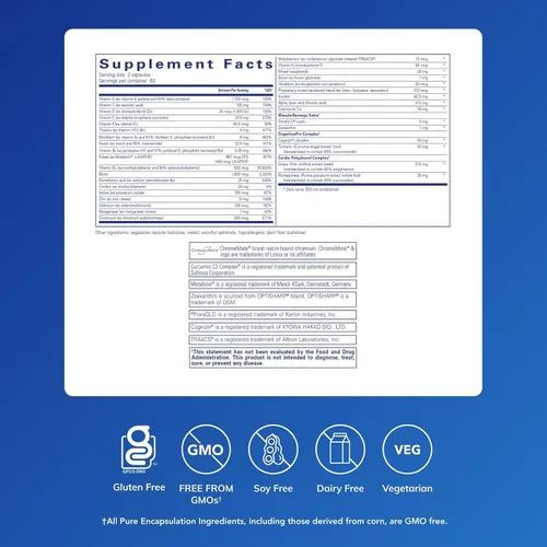 Vista 2 de Pure Encapsulations Longevity Nutrients Complejo multivitamínico/mineral para apoyar el envejecimiento saludable, la función cerebral, los ojos