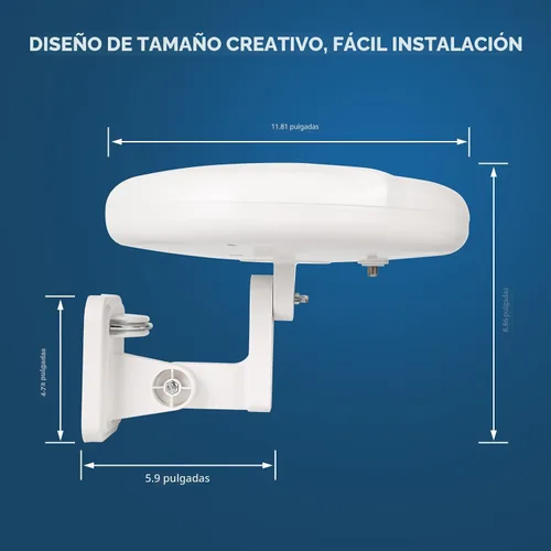 Vista 6 de 1byone Antena de TV para exteriores, recepción omnidireccional de 360° 2-Blanco