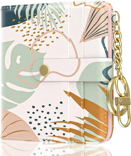 Vista 8 de Aiawoxc billetera para mujer, billeteras pequeñas RFID para mujer, cartera delgada y compacta para tarjetas de crédito, linda cartera de cuero