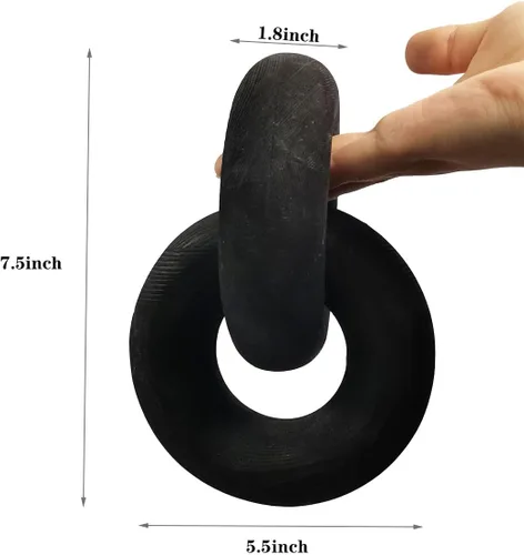 Vista 3 de Decoración de nudos, cadena de madera tallada a mano de 2 eslabones adecuada para dormitorio, sala de estar, decoración de cafetería (negro)
