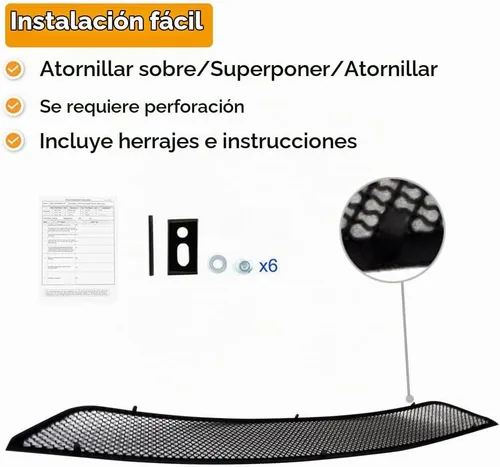 Vista 5 de Rejilla frontal superior negra de malla inoxidable para rejilla de rejilla de inserción de estilo se adapta a Dodge Charger SXT/SE