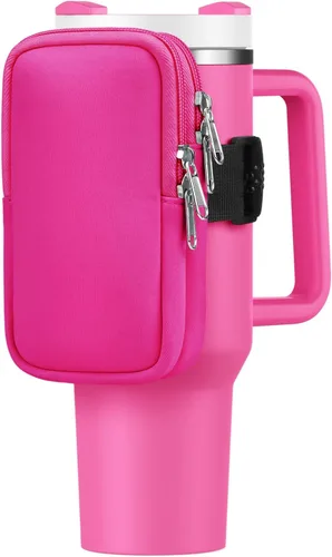 Vista 11 de Bolsa para botella de agua para Stanley Cup de 40 onzas, 30 onzas, bolsa para botella de agua para correr, tarjetas, llaves, teléfono, accesorios