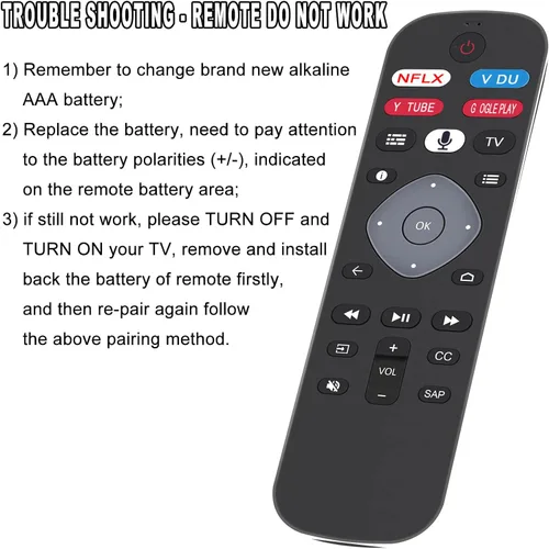 Vista 4 de URMT26RST004 Control remoto de repuesto de voz para Philips TV 65PFL5504/F7 65PFL5604/F7 65PFL5704/F7 65PFL5766/F7 50PFL5766/F7 43PFL5766/F7