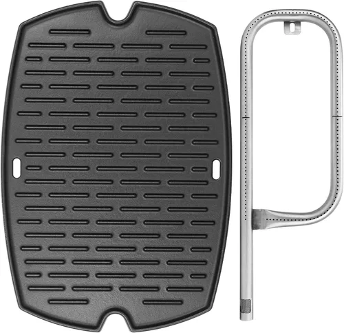 Vista 11 de 7582 Parrilla para Weber Baby Q, Accesorios Weber Q1000, Q1200, Q1400, Q100, Q120, Q140, 386001, 386002, Hierro Fundido Esmaltado Mate, Negro