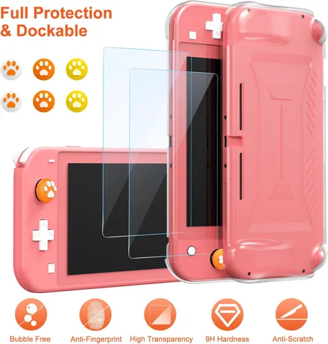 Vista 7 de innoAura Switch Lite Case 17 in 1 Switch Lite Accessories Bundle with Switch Lite Carrying Case, Switch Game Case, Switch Lite Screen Protector