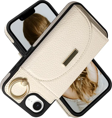 Vista 37 de Funda tipo cartera de Keallce para iPhone 14 Pro de 6.1 pulg., funda con tapa y ranuras para tarjetas, soporte con anillo, funda protectora de piel
