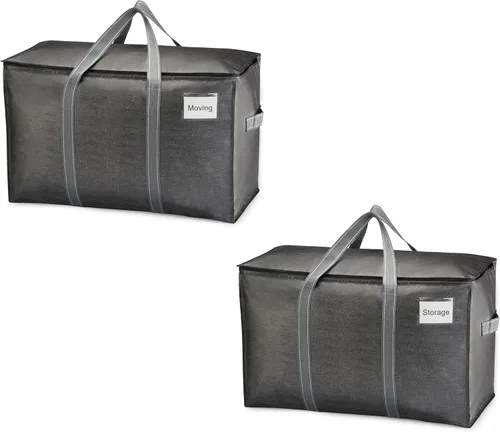 Vista 32 de VENO - Paquete de mudanzas, cajas de almacenamiento para embalaje universitario con tapas alternativas, para dormitorio, extragrande, asas