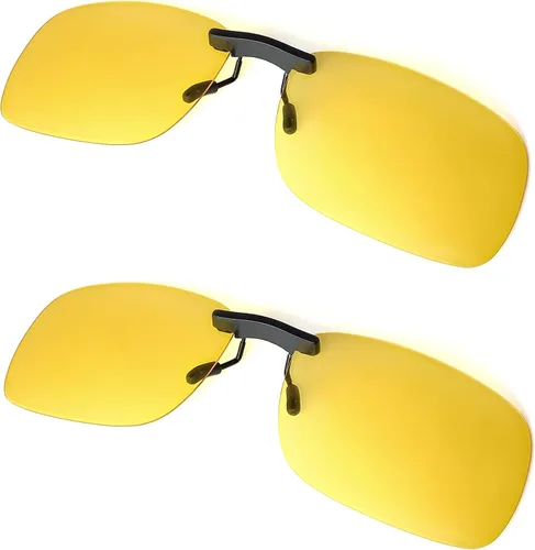 Vista 7 de BLUE CUT Gafas de sol con clip polarizadas para visión nocturna y conducción, bloqueador UV 400 para usar sobre gafas de prescripción