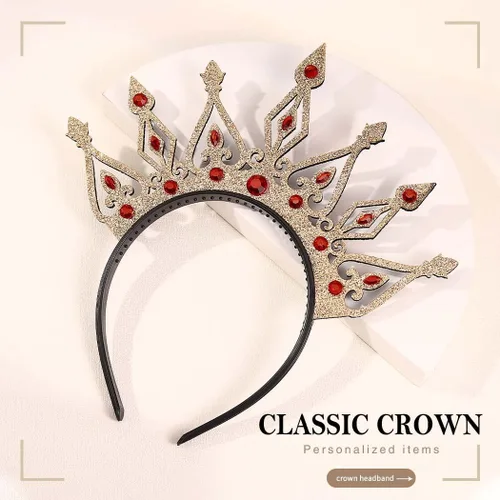Vista 2 de DRESBE Diademas de cristal dorado con purpurina para el cabello, tocado para festival, cosplay, fiesta, accesorios para el cabello para mujeres