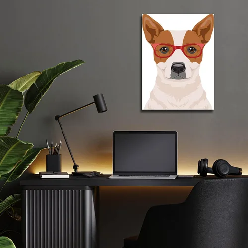 Vista 7 de Epic Art 'Perro de ganado australiano con gafas hipster' por Olga y Alexey Drozdov, arte de pared de vidrio acrílico, 12 x 16 pulgadas