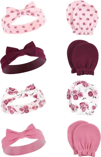 Vista 93 de Hudson Baby Conjunto de diadema de algodón y manoplas para rascar para bebé