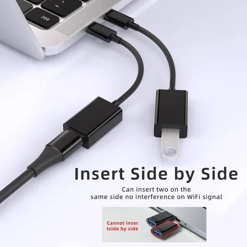 Vista 4 de Adaptador USB C a USB 3.0 [Paquete de 2], Cable OTG USB C Macho a USB Hembra Thunderbolt 3 a Adaptador USB Compatible con MacBook Pro/Air, iPhone 16