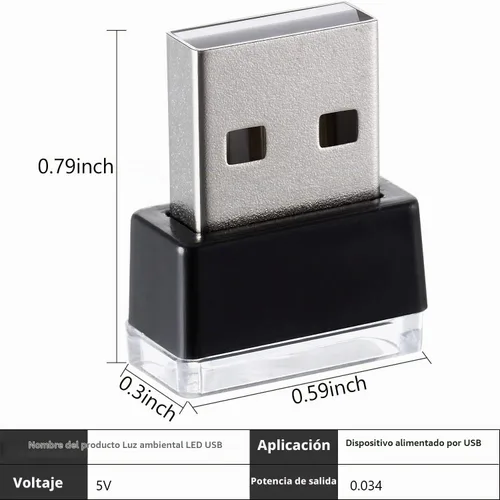 Vista 3 de 7 piezas de mini luces LED USB para interior del automóvil, luces LED USB para atmósfera, enchufable, 5 V, luz USB universal, kit de iluminación