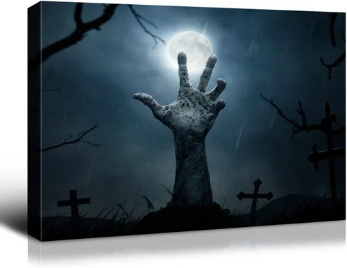 Vista 36 de Denozer - Decoración de pared de calabaza de Halloween, pósteres de regalo, decoración del hogar, arte de pared, imágenes en lienzo HD, estiradas