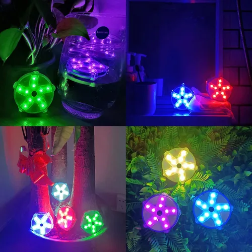 Vista 5 de Luces flotantes para piscina, luces magnéticas impermeables que cambian de color, luces de piscina alimentadas por pilas que flotan, estrellas