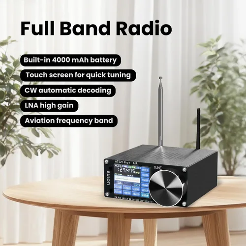 Vista 2 de ATS25pro+ Radio Portátil AIR AM FM, Radio Bluetooth WiFi Banda AIR, Receptor de Banda de Aviación FM SW SSB MW LW AIR SDR, Radio de Onda Corta