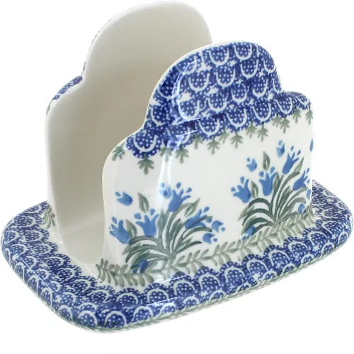 Vista 30 de Blue Rose Polish Pottery - Servilletero de Puntos Pequeños Azules - 5" x 5" - Servilleteros de Cerámica, Accesorios Decorativos para Mesa de Comedor