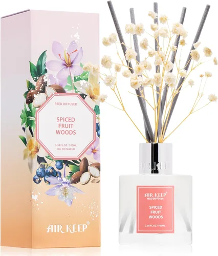 Vista 13 de Airkeep Juego de difusor de varillas – 3.38 onzas líquidas (3.4 fl oz), difusor de aroma de bambú para el hogar, incluye 8 varillas difusoras