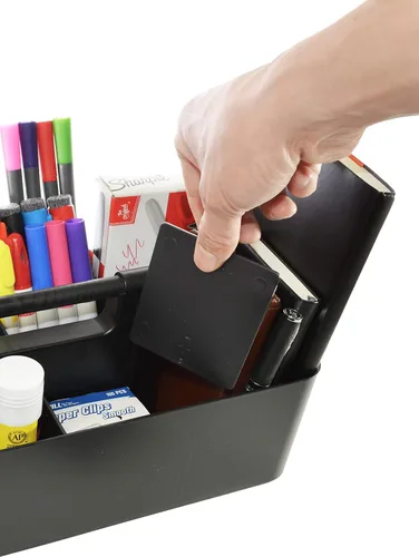 Vista 7 de Divisores DIY de 8 Compartimentos, Caddy Portátil Grande, Multiusos, Apilable, Solución Moderna para Escuela, Oficina, Escritorio, Uso Infinito
