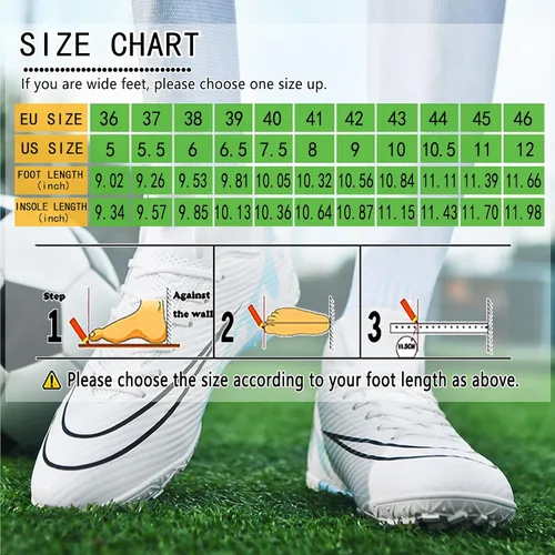 Vista 2 de Qzzsmy Tacos de fútbol para hombre, botas de fútbol de alta calidad, entrenamiento profesional, para deportes al aire libre, interiores, atléticos