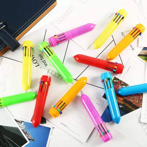 Vista 8 de Kaptin Paquete de 36 mini bolígrafos de plástico neón, bolígrafos retráctiles, bolígrafos multicolores, suministros escolares de oficina para niños