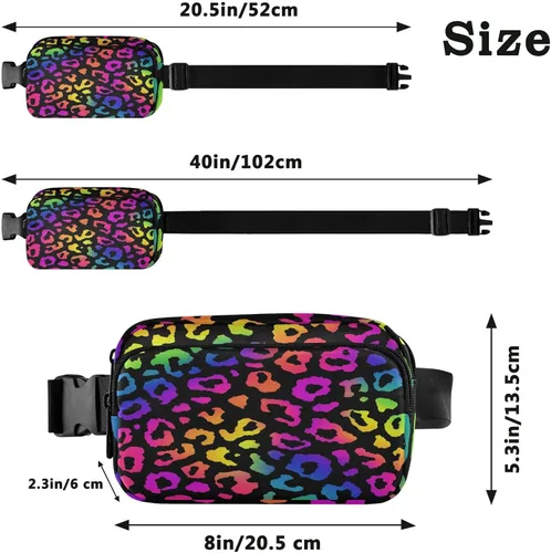 Vista 3 de Riñonera con patrón de lunares rojos y blancos para mujeres y hombres, cangurera pequeña, bolsa cruzada para exteriores, senderismo, correr, viajes
