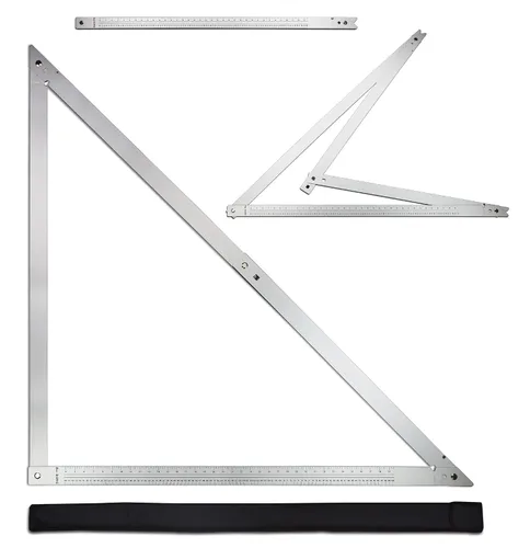 Vista 10 de FEIRONG Herramientas de Escuadra de Carpintero 3 en 1, Regla Triangular de 7 Pulgadas, Regla en Forma de L de 10 Pulgadas y Lápiz de Carpintero