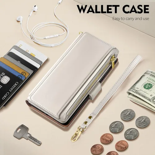 Vista 5 de Antsturdy Funda compatible con Google Pixel 6a con tarjetero para mujeres y hombres, funda de teléfono con bloqueo RFID, de piel sintética, a prueba