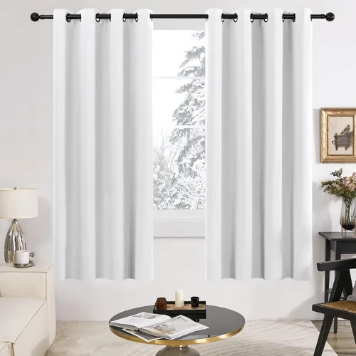 Vista 231 de Deconovo Cortinas opacas 100% con forro negro, cortinas con ojales aisladas térmicamente que reducen el ruido, doble capa para oscurecer