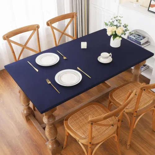 Vista 26 de Mantel elástico para mesa auxiliar de cóctel, ajustable de elastano, tamaño pequeño, para mesa auxiliar, 24 x 24 pulgadas, color beige