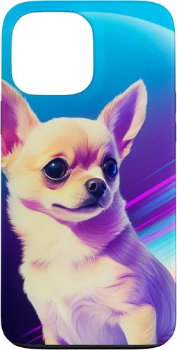 Vista 24 de Chihuahua Dog Retro Rainbow para Chihuahua Dog Lovers Case para iPhone 17