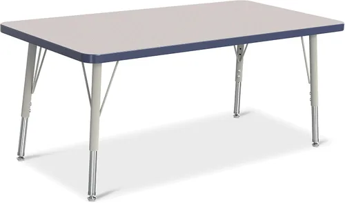 Vista 30 de Berries Mesa rectangular para actividades, altura E, Gris/Negro/Negro, 1